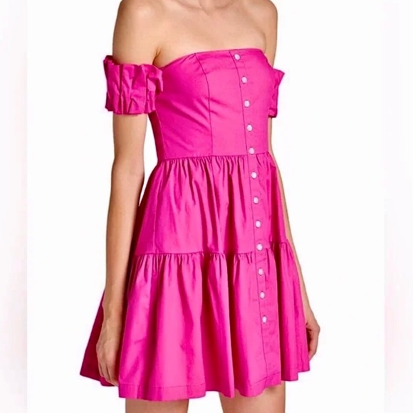 STAUD Strapless Pink Dress - Picture 3 of 8